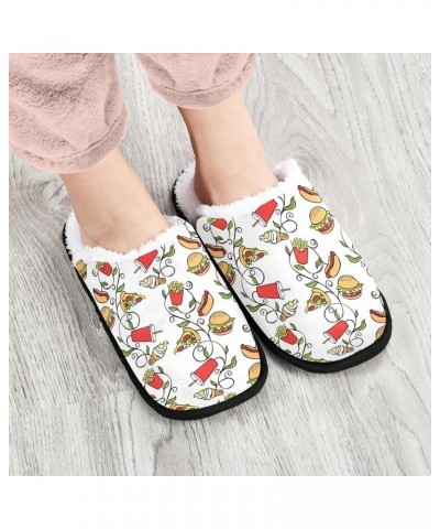 Hamburger Hot Dog Spa Slippers Fast Food House Slippers Slippers Indoor Outdoor Non-Slip Home Shoes M for Men Woman Multi $12...