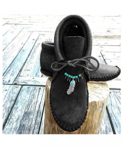 Fall Boots For Women 2023 Wide Calf Western Fashion Cowgirl Cowboy Ankle Boots Short Booties Walking Shoes Black $19.79 Boots