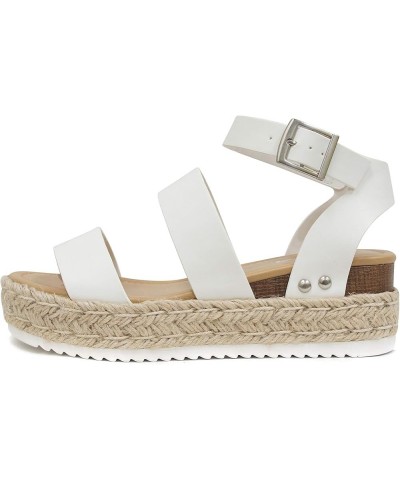 Women's Open Toe Ankle Strap Espadrille Sandal Bryce-white $16.87 Sandals