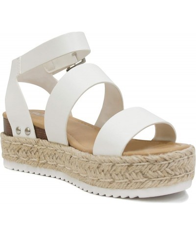 Women's Open Toe Ankle Strap Espadrille Sandal Bryce-white $16.87 Sandals