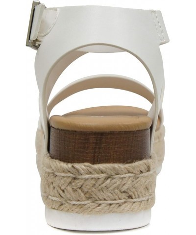 Women's Open Toe Ankle Strap Espadrille Sandal Bryce-white $16.87 Sandals