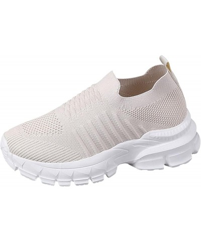 Fashiona Spring and Summer Women Sports Shoes Thick Bottom Middle Heel Platform Lightweight Flying Woven Mesh Breathable Slip...