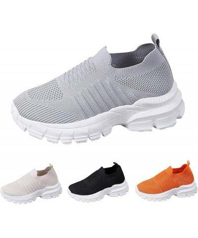 Fashiona Spring and Summer Women Sports Shoes Thick Bottom Middle Heel Platform Lightweight Flying Woven Mesh Breathable Slip...