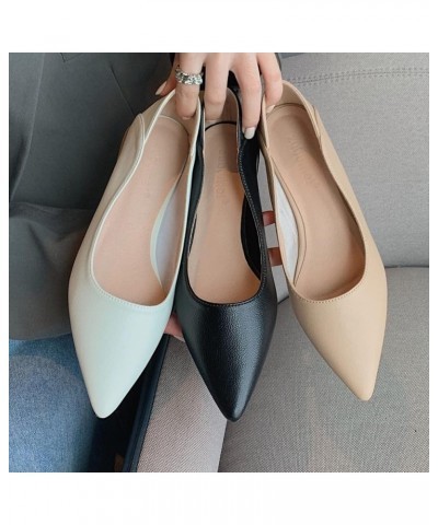 Pump for Woman Pointed Toe Low Flat Heel Simple Slip-on Ladies Heeled Shoe for Crossdressing Party Black $34.19 Pumps