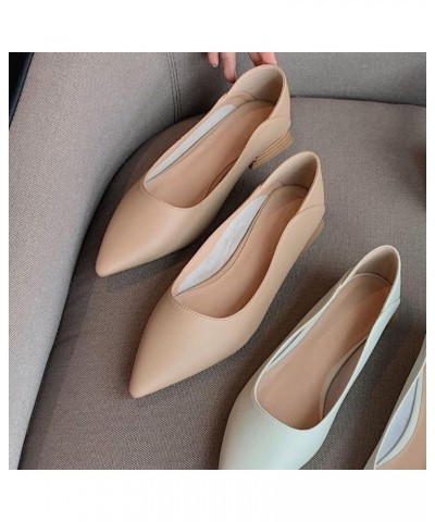 Pump for Woman Pointed Toe Low Flat Heel Simple Slip-on Ladies Heeled Shoe for Crossdressing Party Black $34.19 Pumps