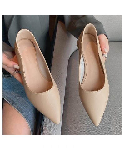 Pump for Woman Pointed Toe Low Flat Heel Simple Slip-on Ladies Heeled Shoe for Crossdressing Party Black $34.19 Pumps