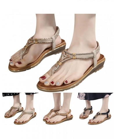 Womens Sandal Casuals Pattern Comfortable Flip Flop Elastic Bland Slip On Summer Dressy Sandal Black $14.08 Sandals