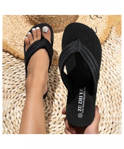 Women Comfortable Plantar Fasciitis Anti Slip Flats Sandal Strappy Lace Up Thong T-Strap Summer Flatform Sandal Shoe 88-ixpyn...