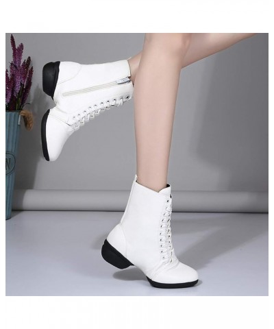 Women's Leather Sailor Dance Shoes Boost Dance Sneaker/Modern Jazz Ballroom Performance Sports Shoes,Model YMJ-GBX 1817-p-whi...