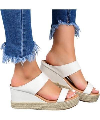 Cute Sandals for Women Trendy Platform Womens Orthopedic Sandals Arch Support Comfortable Walking Flip Flops 6.5-7 White $11....