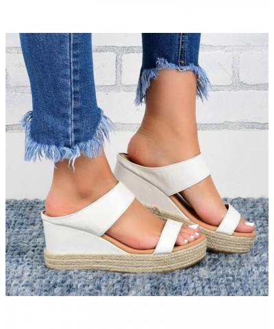 Cute Sandals for Women Trendy Platform Womens Orthopedic Sandals Arch Support Comfortable Walking Flip Flops 6.5-7 White $11....