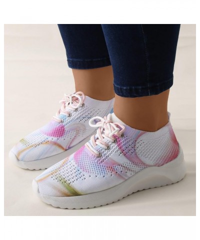 Women's Walking Lightweight Tennis Fashion Sneakers Sports Workout Gym Shoes for Running - White Womens Sneakers Pink-d $17.2...