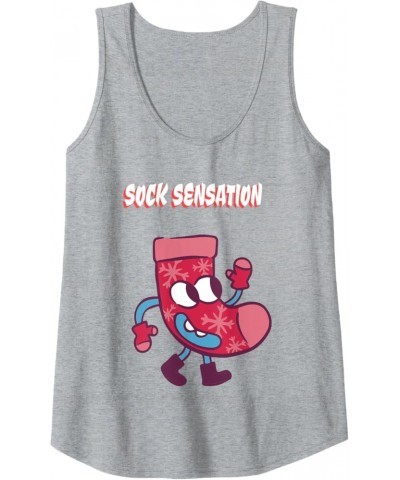 Sock Fashion Funny Christmas Socks Knitting Sneaker Heads Tank Top Women Heather Grey $11.47 Fashion Sneakers