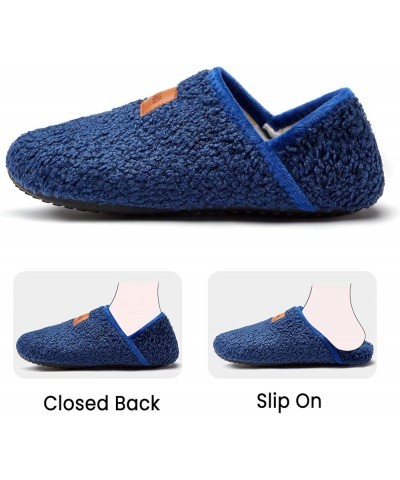 Women's Men's Slippers Socks House Shoes Slip On Indoor Outdoor Travel Unisex Fuzzy Fluffy Lining Size 8 9 Navy Blue $10.59 S...