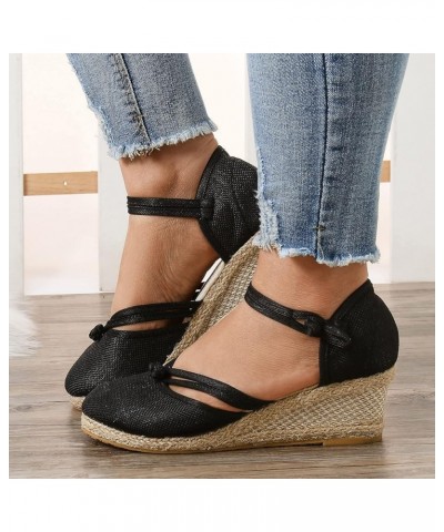 Arch Supports for Sandals Women Womens Wedge Sandals Size 9 Easy Women Shoes Linen Sandals Platform Wedge Sandals Fashion Ver...