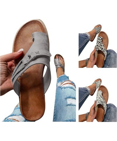 Sandals for Women Dressy Summer Comfortable Ring Toe Slip On Slides Slippers Arch Support Flat Flip Flops Sandals White $8.08...