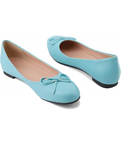 Casual Flats with 9-colors Available Comfortable Shoes for Fashion Women Pu Blue $19.02 Sandals