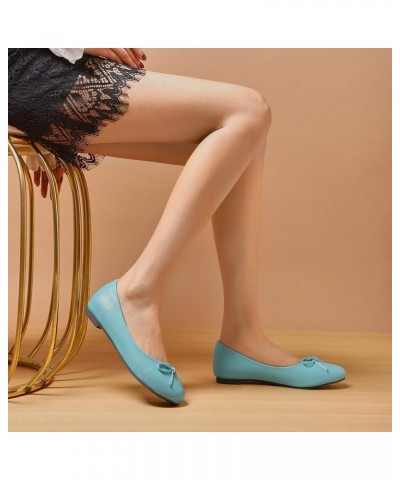 Casual Flats with 9-colors Available Comfortable Shoes for Fashion Women Pu Blue $19.02 Sandals