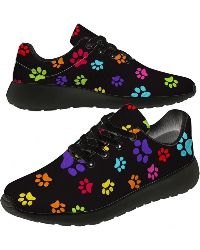 Paw Print Shoes Women's Men's Tennis Shoes Rainbow Animal Dog Cat Paw Shoes Running Trainer Sneakers Gifts for Girls Boys,US ...