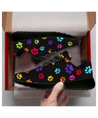 Paw Print Shoes Women's Men's Tennis Shoes Rainbow Animal Dog Cat Paw Shoes Running Trainer Sneakers Gifts for Girls Boys,US ...