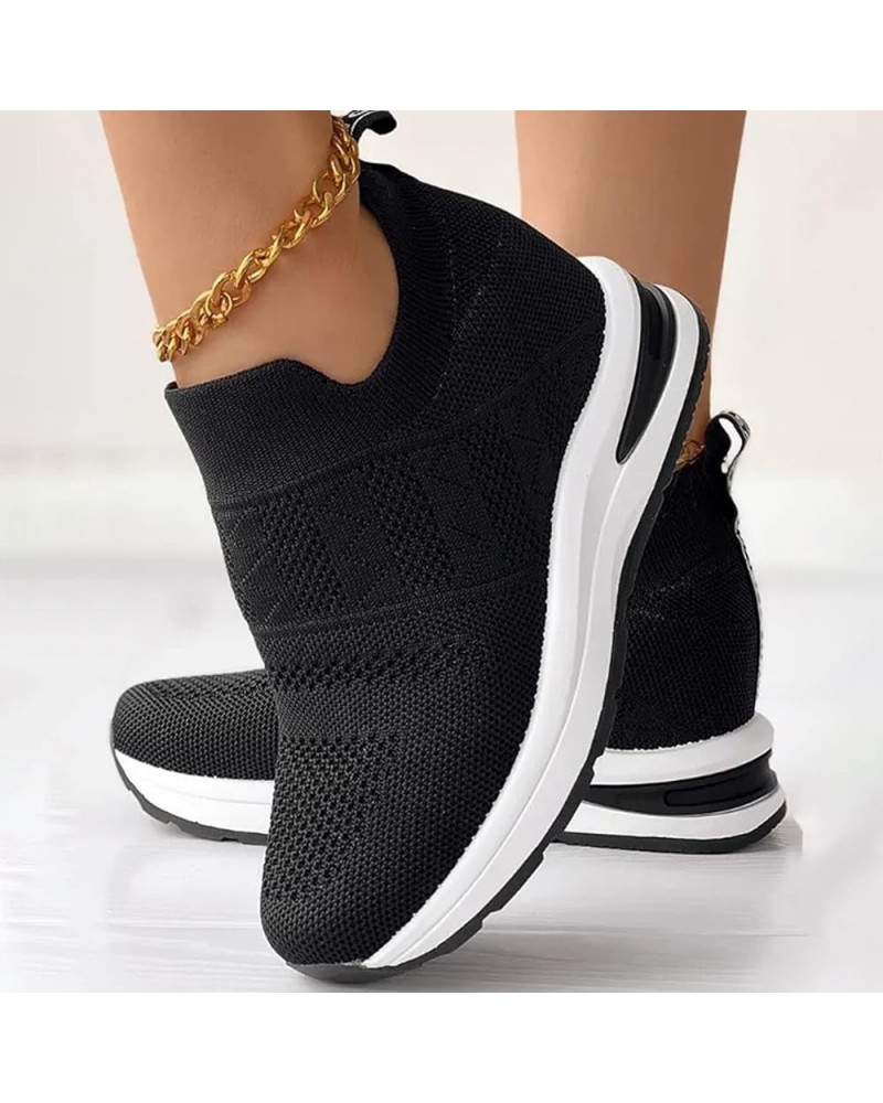 Womens Casual Shoes Air Cushion Breathable Flat Sole Inner Elevated Sports Shoes Comfortable Fit Single Shoes Large Women Fas...