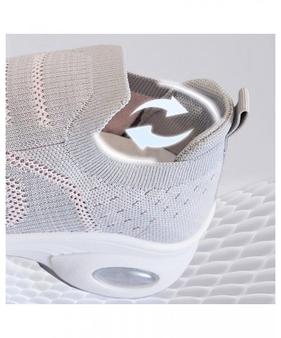 Fashion Autumn Women Sports Flat Bottom Non Slip Lightweight Fly Woven Mesh Breathable Sneaker Ball Dress for Grey $17.40 Ath...