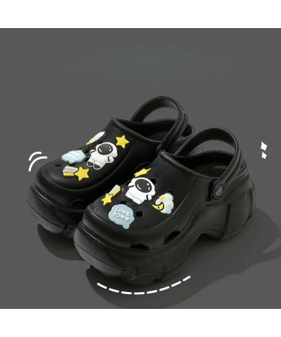 Child Slippers Sandals and Slippers DIY Cute Cartoon Clogs Women's Mules Summer Beach Sandals Holes Women's Garden Shoes Blac...