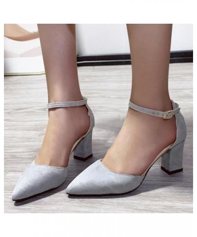 Block Heel Sandals strappy clear block heels for women clear pumps for women heels gold sandals for women Z 02-grey $21.01 Sa...