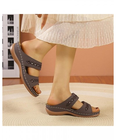 Womens Orthotic Slides Lightweight Mat Sandals Slip On Cushion Slippers Sandals with Plantar Fasciitis Arch Support Brown $13...