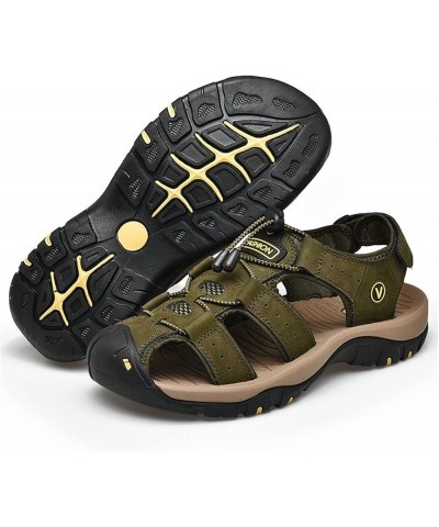 Leather Mens Beach Shoes Summer Outdoor Sandals and Slippers 11 Black $25.37 Sandals