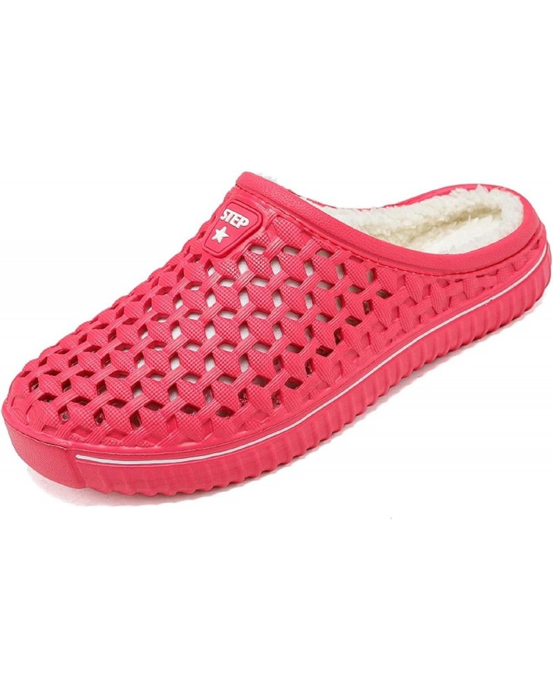 Mens Womens Warm Lined Clog Breathable Mesh House Slippers Winter Slip On Walking Garden Shoes Red $10.58 Mules & Clogs