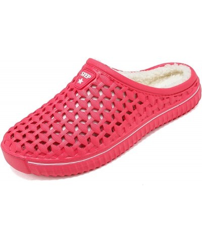 Mens Womens Warm Lined Clog Breathable Mesh House Slippers Winter Slip On Walking Garden Shoes Red $10.58 Mules & Clogs