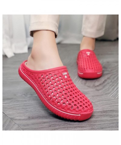 Mens Womens Warm Lined Clog Breathable Mesh House Slippers Winter Slip On Walking Garden Shoes Red $10.58 Mules & Clogs