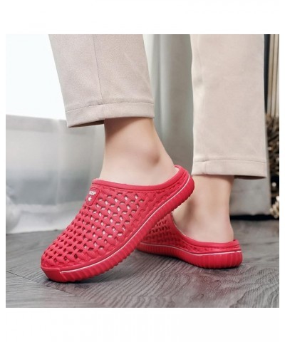 Mens Womens Warm Lined Clog Breathable Mesh House Slippers Winter Slip On Walking Garden Shoes Red $10.58 Mules & Clogs