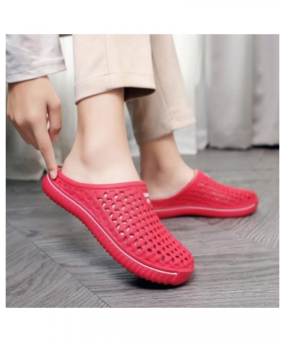 Mens Womens Warm Lined Clog Breathable Mesh House Slippers Winter Slip On Walking Garden Shoes Red $10.58 Mules & Clogs