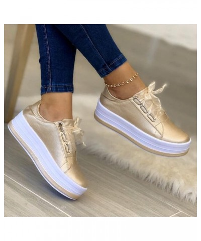 Round Solid Leather Casual Toe Women's Shoes Strap Color Fashion Platform Women's Casual Shoes Womens Casual Shoes 7.5 Wide (...