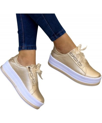 Round Solid Leather Casual Toe Women's Shoes Strap Color Fashion Platform Women's Casual Shoes Womens Casual Shoes 7.5 Wide (...