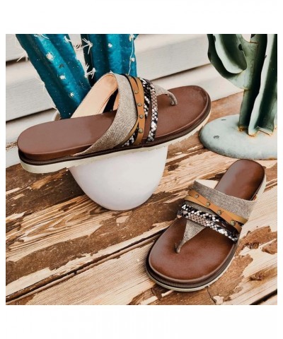 Summer Shoes for Women Slippers Fashion Flops Retro Flip Sandals Flat Women's Sandals Womens Sandals Slides (Black, 7.5) 8 Br...