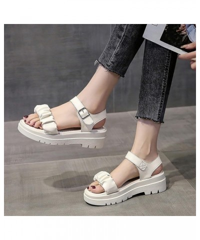 Wedge Sandals for Women casual summer wedge sandals low heel dress shoes for women low heel wedge slippers outdoor Z 03-white...