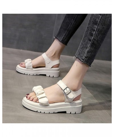 Wedge Sandals for Women casual summer wedge sandals low heel dress shoes for women low heel wedge slippers outdoor Z 03-white...