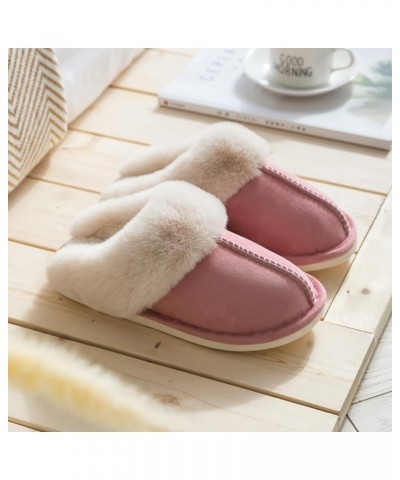 Comfortable Warm Furry Slippers Casual Breathable Slides Unisex Home Soft Slip Winter Fuzzy on Soft Slippers $14.05 Slippers