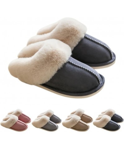 Comfortable Warm Furry Slippers Casual Breathable Slides Unisex Home Soft Slip Winter Fuzzy on Soft Slippers $14.05 Slippers