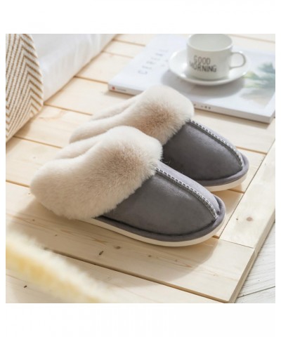 Comfortable Warm Furry Slippers Casual Breathable Slides Unisex Home Soft Slip Winter Fuzzy on Soft Slippers $14.05 Slippers