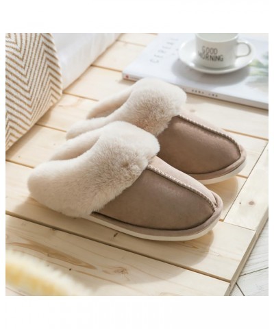 Comfortable Warm Furry Slippers Casual Breathable Slides Unisex Home Soft Slip Winter Fuzzy on Soft Slippers $14.05 Slippers