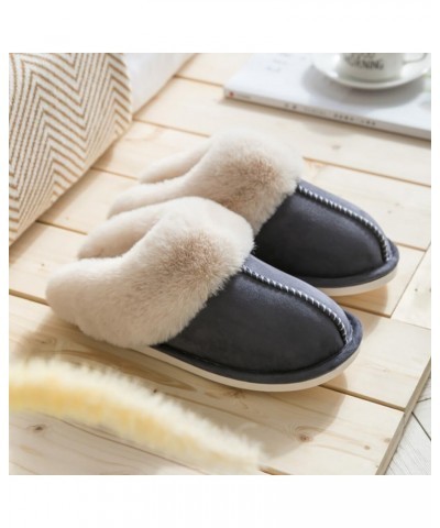 Comfortable Warm Furry Slippers Casual Breathable Slides Unisex Home Soft Slip Winter Fuzzy on Soft Slippers $14.05 Slippers