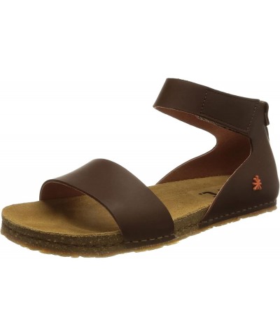 Women's Flat Platform Sandal Brown Pale $52.43 Sandals