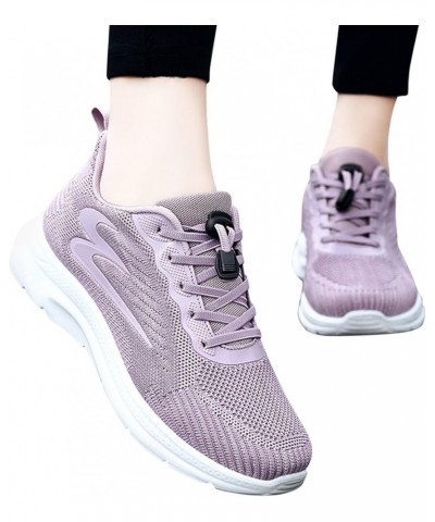 Fashion Summer and Autumn Women Sneakers Shoes Fly Woven Mesh Breathable Sneaker Booties for Women No Heel (Red, 7) 8 Purple ...