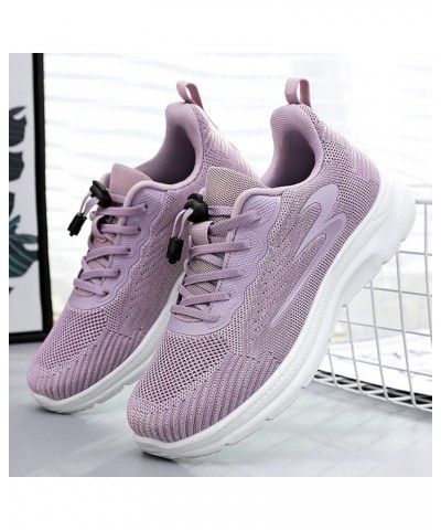 Fashion Summer and Autumn Women Sneakers Shoes Fly Woven Mesh Breathable Sneaker Booties for Women No Heel (Red, 7) 8 Purple ...