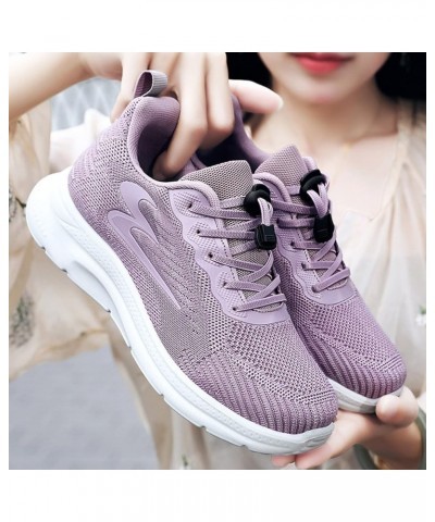 Fashion Summer and Autumn Women Sneakers Shoes Fly Woven Mesh Breathable Sneaker Booties for Women No Heel (Red, 7) 8 Purple ...