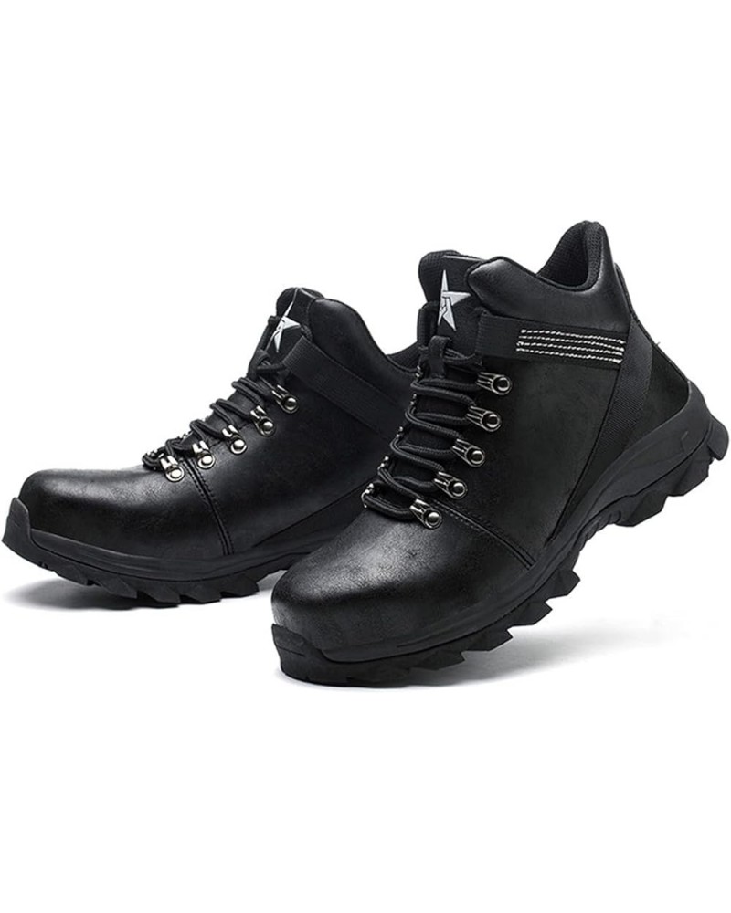 Fashion New Men's Shoes Work Boots Mens Steel Toe,Waterproof And Non-slip High-top Leather Labor Protection Safety Shose,Ankl...